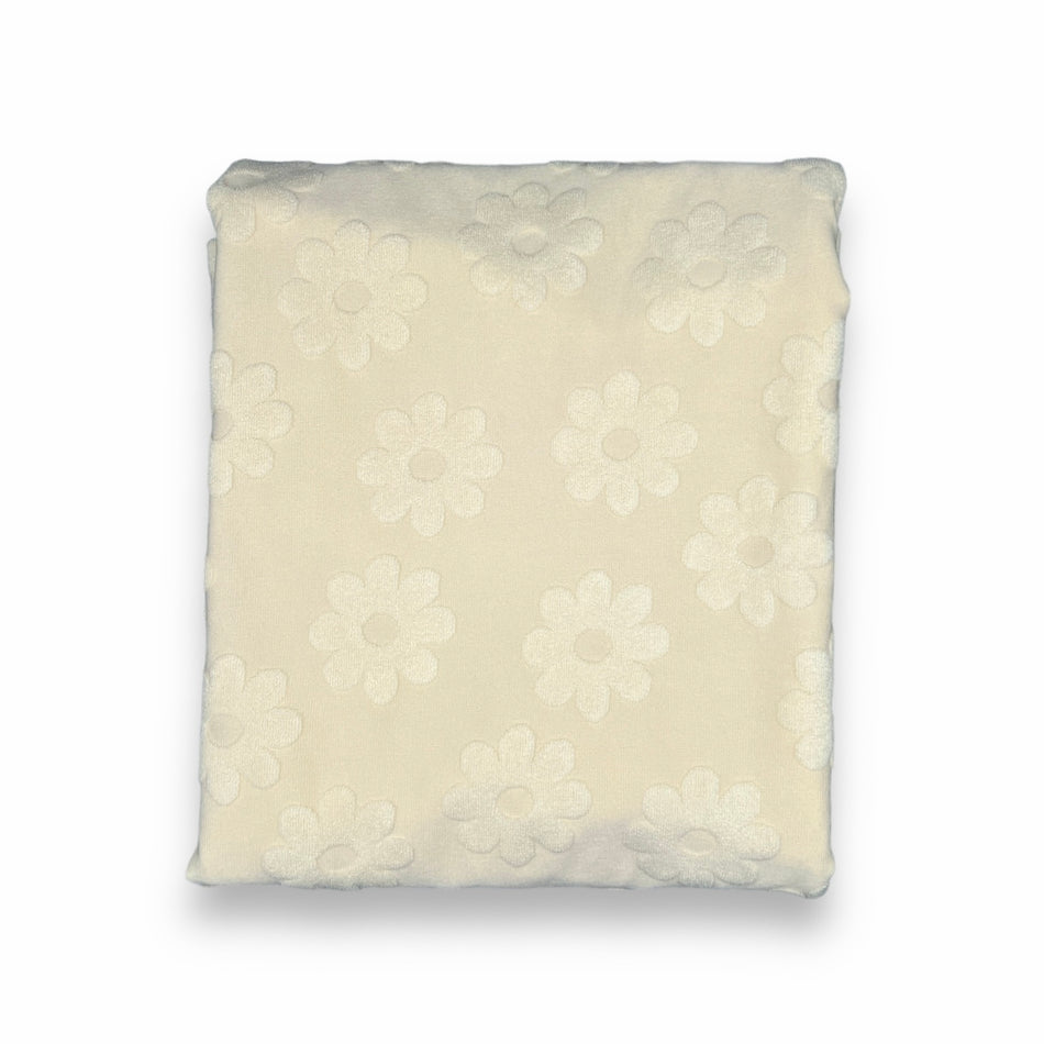 Towel Jacquard Knit Fabric - Cream