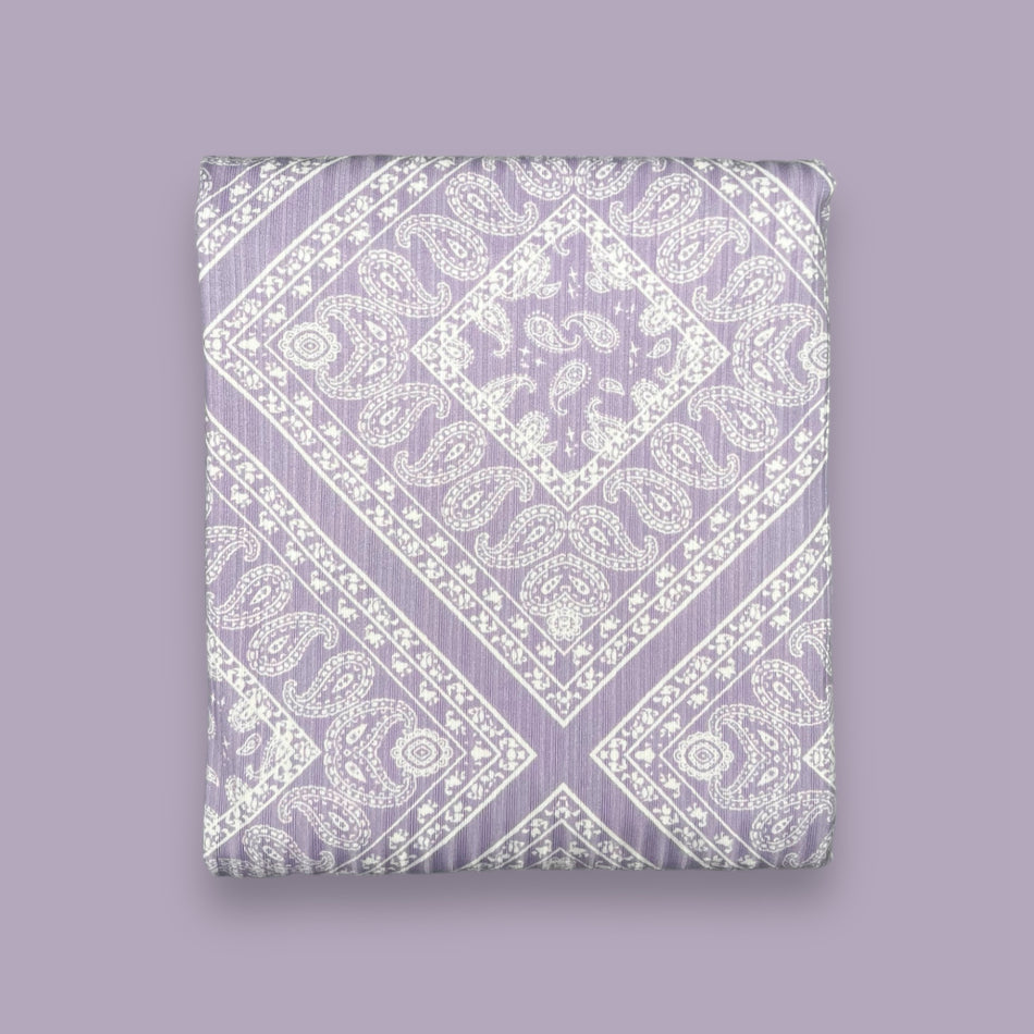 Rib Knit Fabric - Lavender Paisley/Bandana