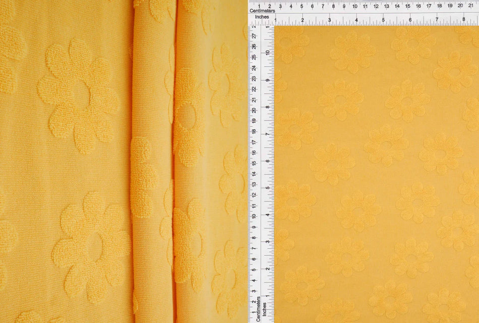 Towel Jacquard Daisies - by the yard (Yellow)