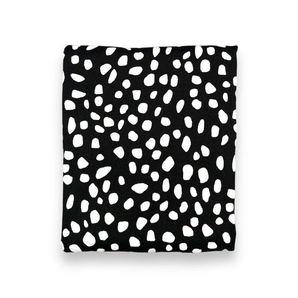 Double Brushed Polyester (DBP) - Disperse Dots (White Dots/Black)