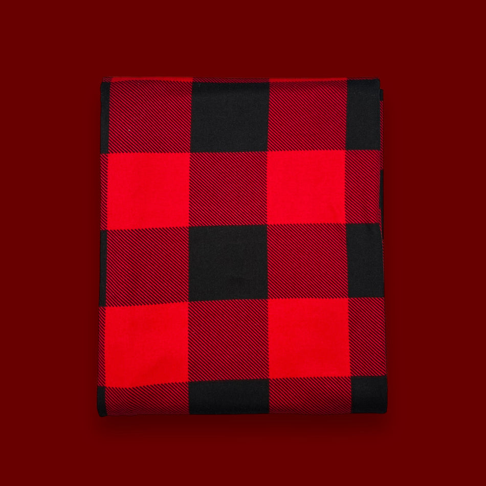 Double Brushed Polyester (DBP) - Red/Black Buffalo Plaid