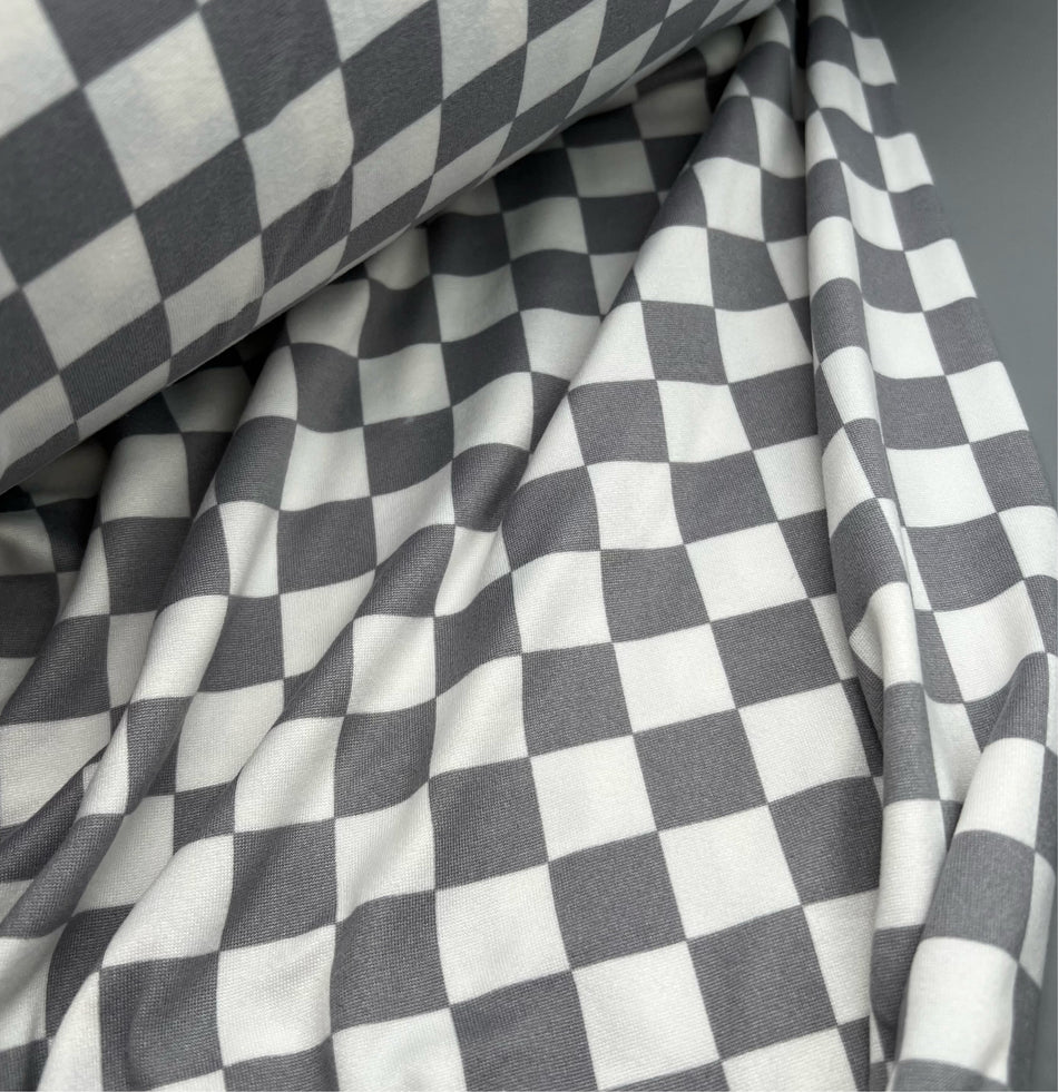 DBP - by the yard (Light Gray/White Checkerboard)